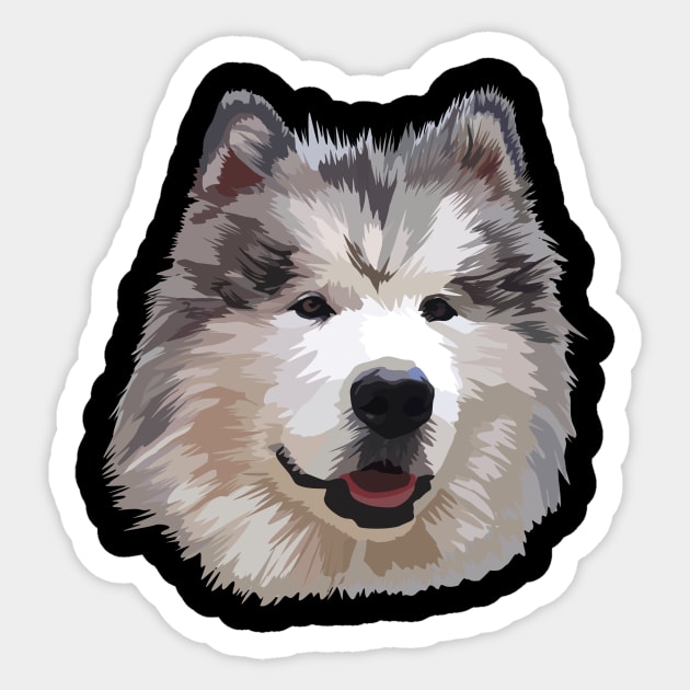 Cute Alaskan Malamute Sticker by thedailysoe